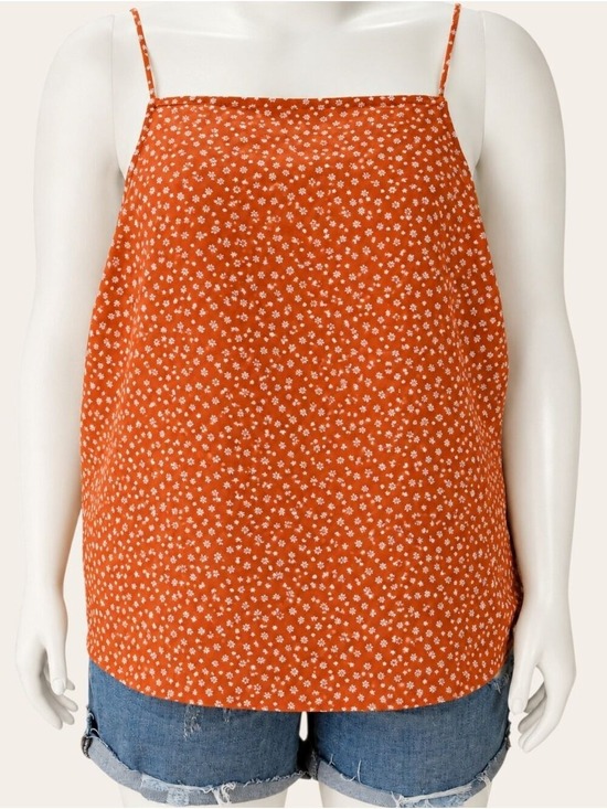 Levi's Tops - Levi’s Rust Orange Ditsy Floral Tie Back Cami Top 3X NWT